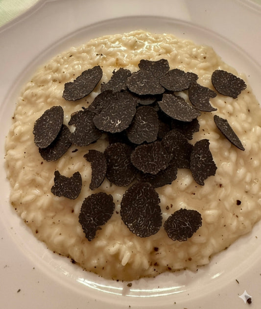 Sliced Truffle risotto Italian recipe
