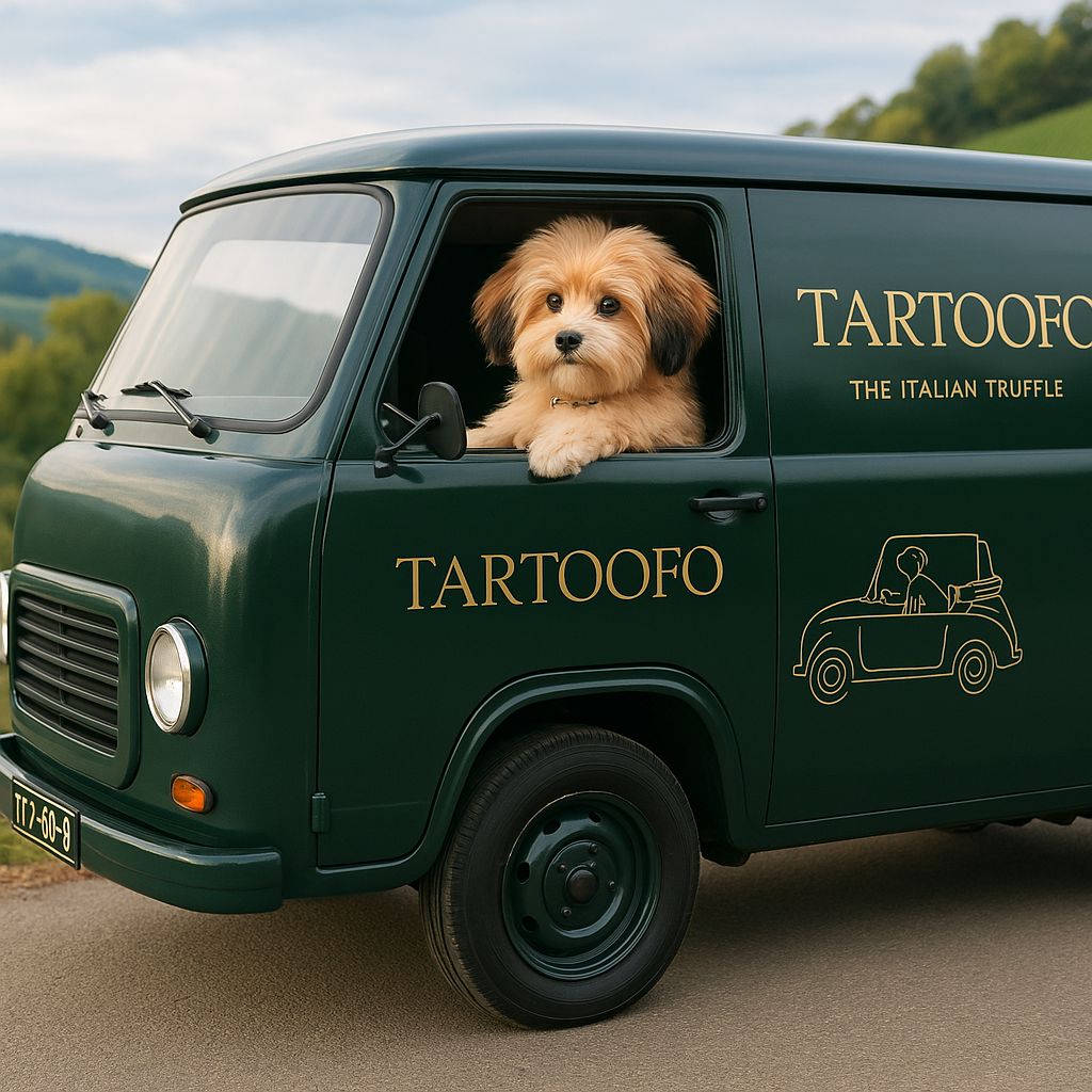 Tartoofo dog delivering sliced truffle
